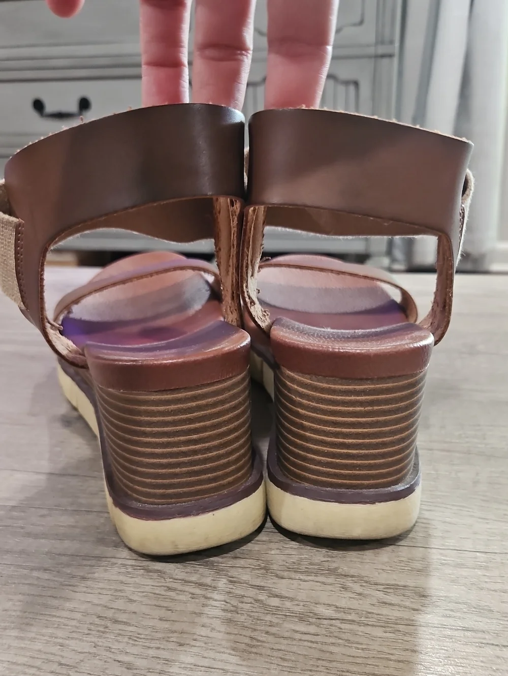 MIA Adley wedge  brown & tan women's sandals size 8.5